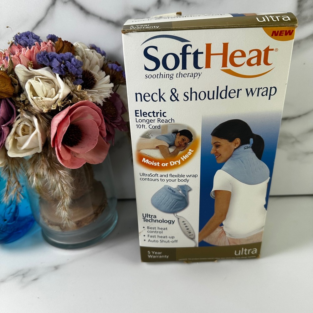 SoftHeat Ultra Neck Shoulder Wrap Electric Soothing Therapy Moist‎ Dry Heat